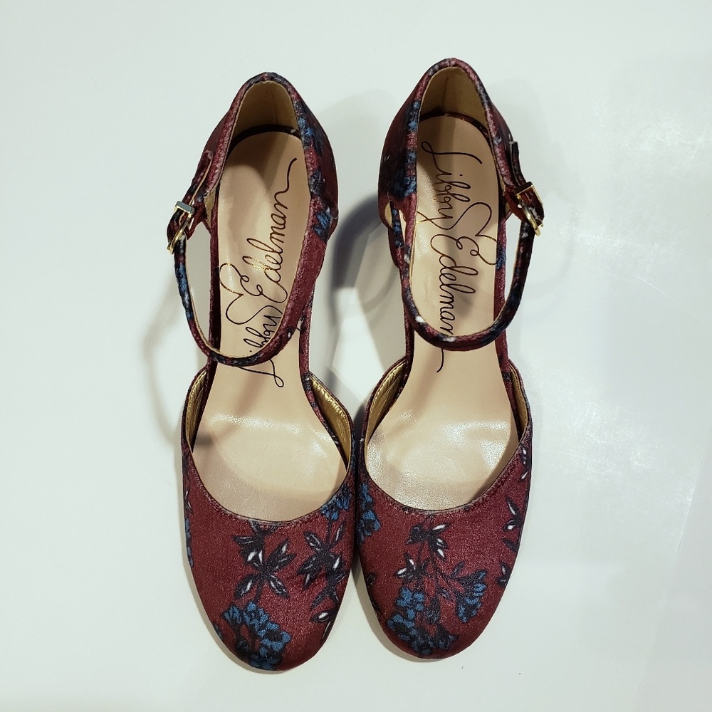 Libby Edelman Floral Mary Jane Heels